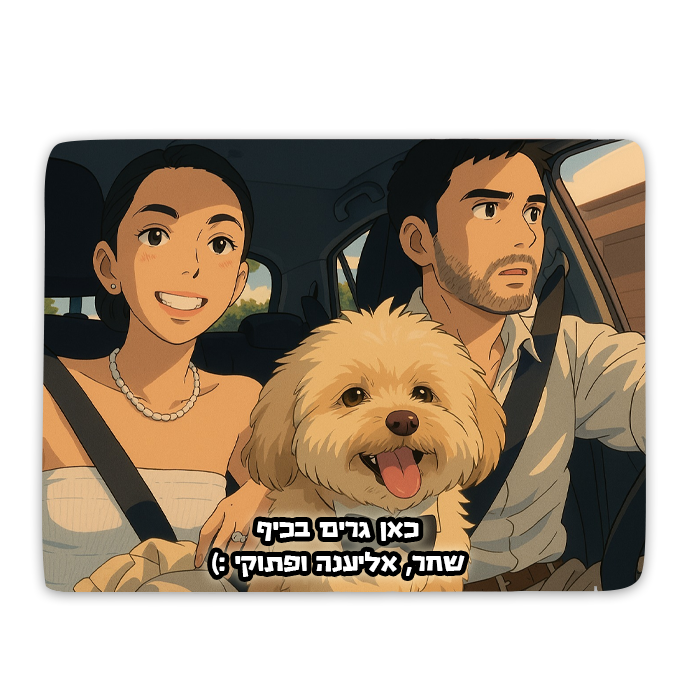 שלט לדלת עם איור
