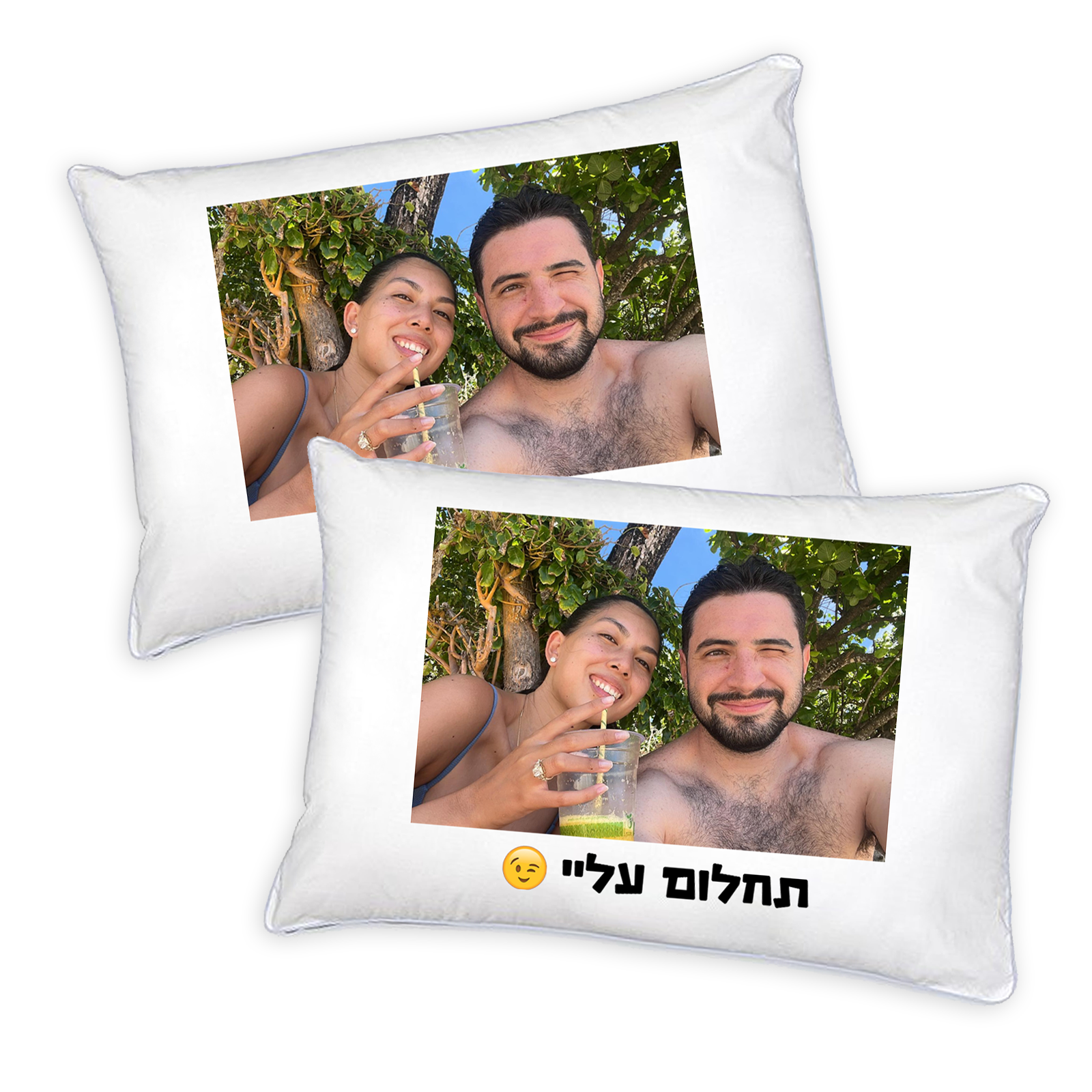 זוג ציפיות לכרית עם תמונה