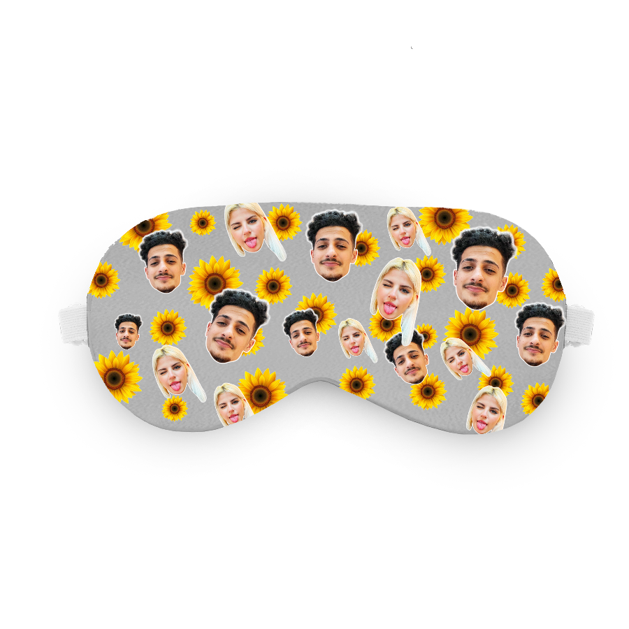 כיסוי עיניים סאנשיין עם פרצוף בעיצוב אישי - מתנה מצחיקה ומרעננת שוגיס