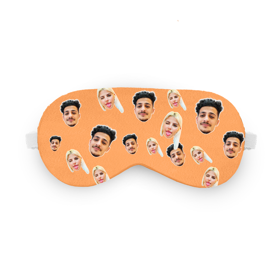 כיסוי עיניים עם תמונה אישית ופרצוף בעיצוב אישי - מתנה מצחיקה לשינה שוגיס