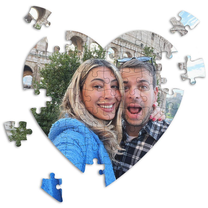 פאזל עם תמונה בעיצוב אישי - צורת לב