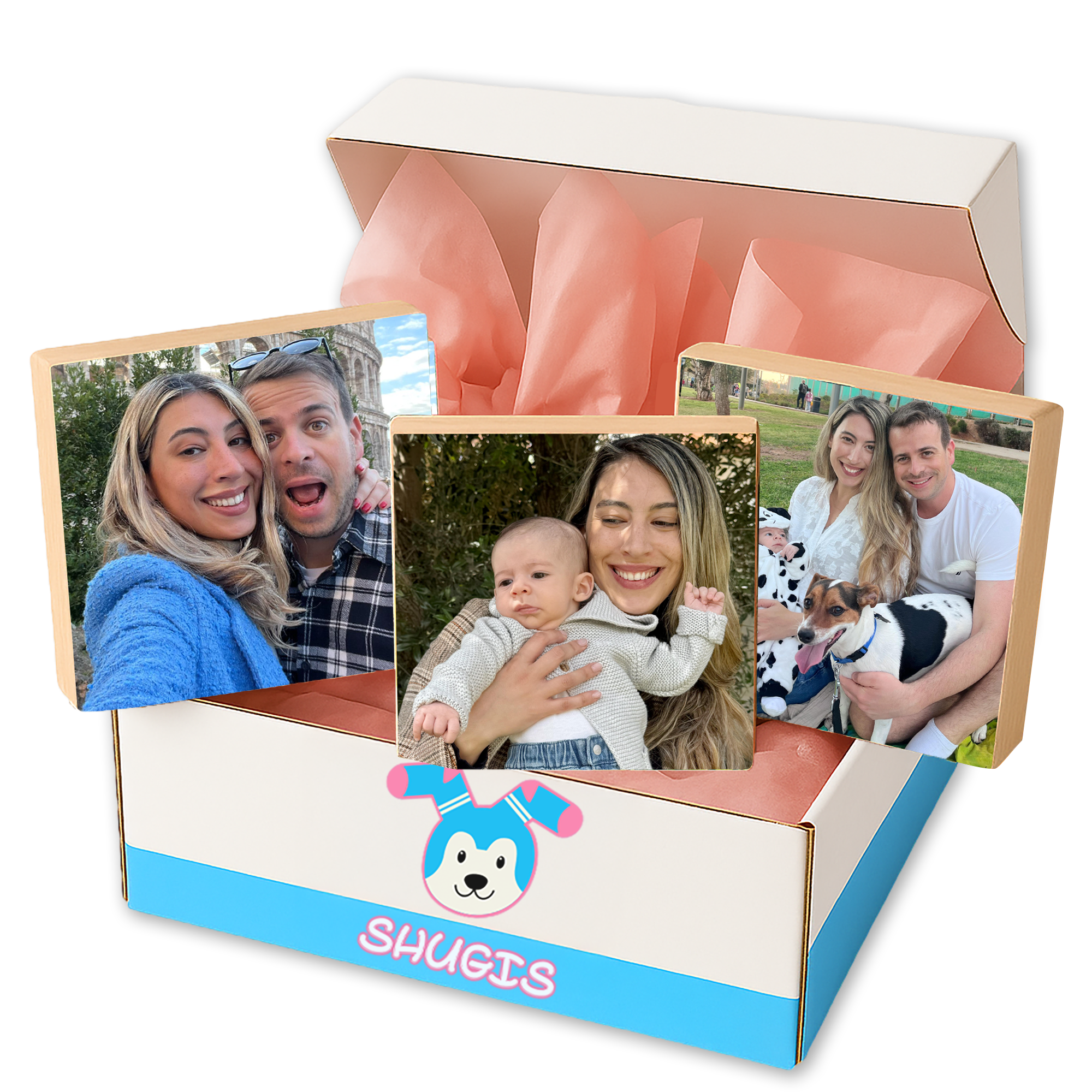 מארז שלושה בלוקים מעץ