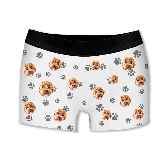 הכלב שלי על בוקסר בעיצוב אישי עם פרצוף הכלב - מתנה לאוהבי כלבים שוגיס