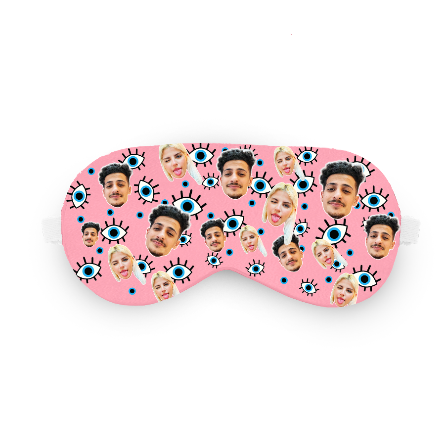 כיסוי עיניים טפו טפו טפו עם פרצוף בעיצוב אישי - מתנה נגד עין הרע שוגיס