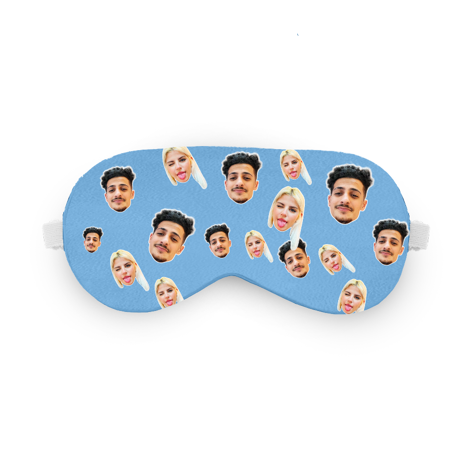 כיסוי עיניים עם תמונה אישית ופרצוף בעיצוב אישי - מתנה מצחיקה לשינה שוגיס