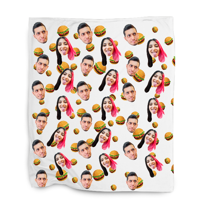 שמיכת כרבולית עם פרצופים בעיצוב אישי