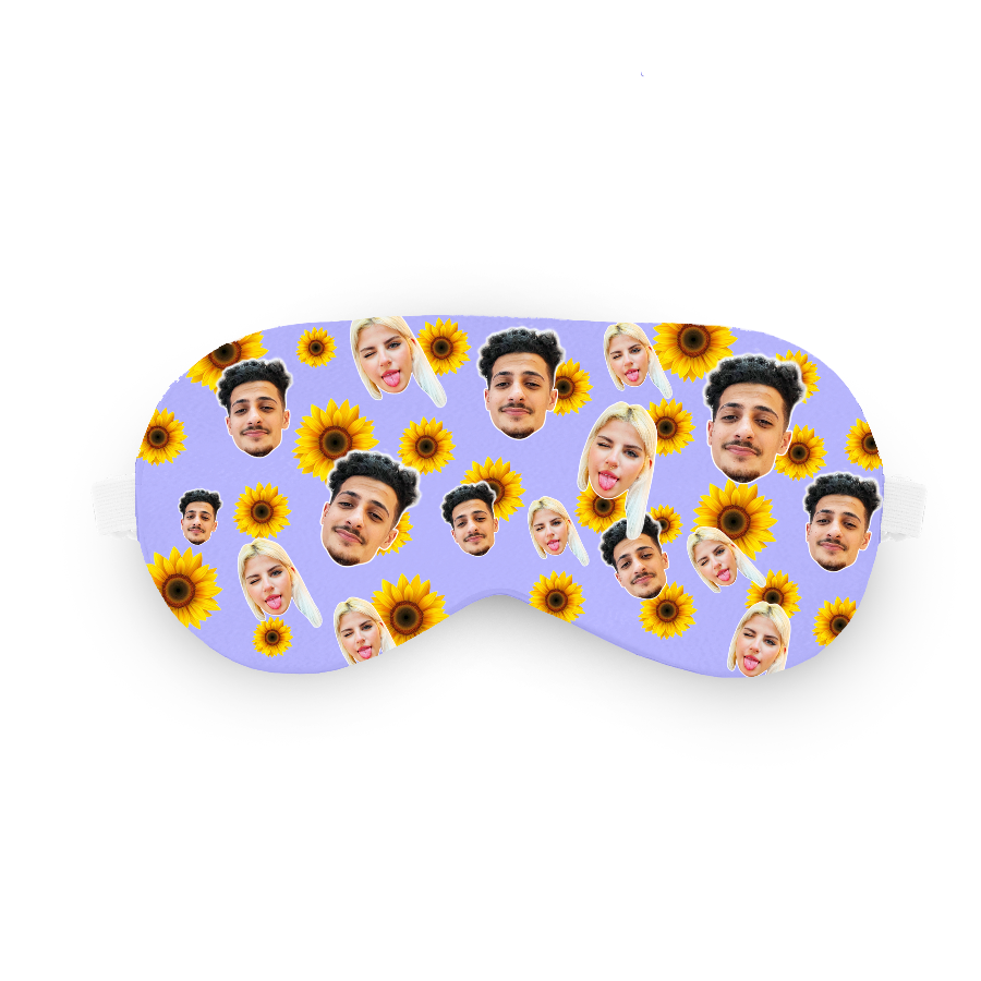 כיסוי עיניים סאנשיין עם פרצוף בעיצוב אישי - מתנה מצחיקה ומרעננת שוגיס