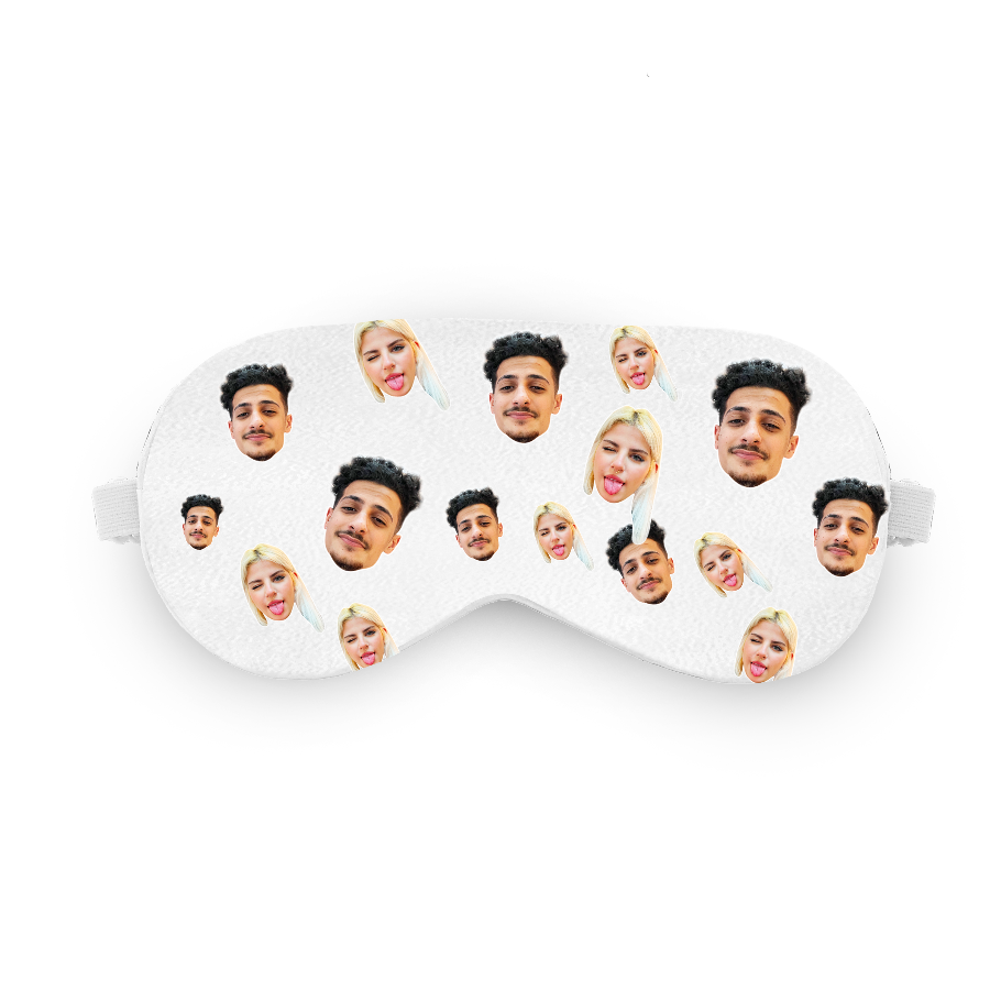כיסוי עיניים עם תמונה אישית ופרצוף בעיצוב אישי - מתנה מצחיקה לשינה שוגיס
