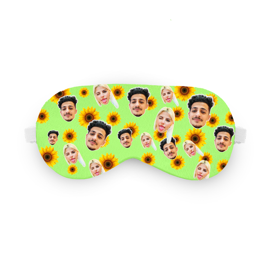 כיסוי עיניים סאנשיין עם פרצוף בעיצוב אישי - מתנה מצחיקה ומרעננת שוגיס