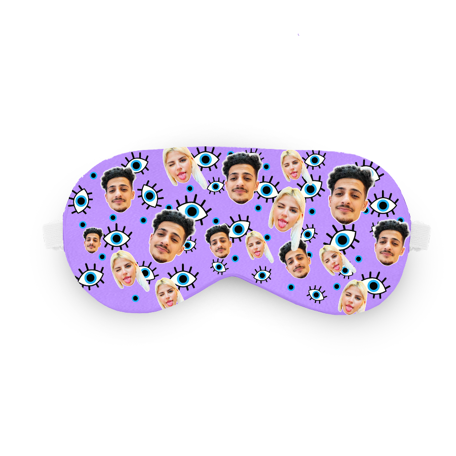 כיסוי עיניים טפו טפו טפו עם פרצוף בעיצוב אישי - מתנה נגד עין הרע שוגיס