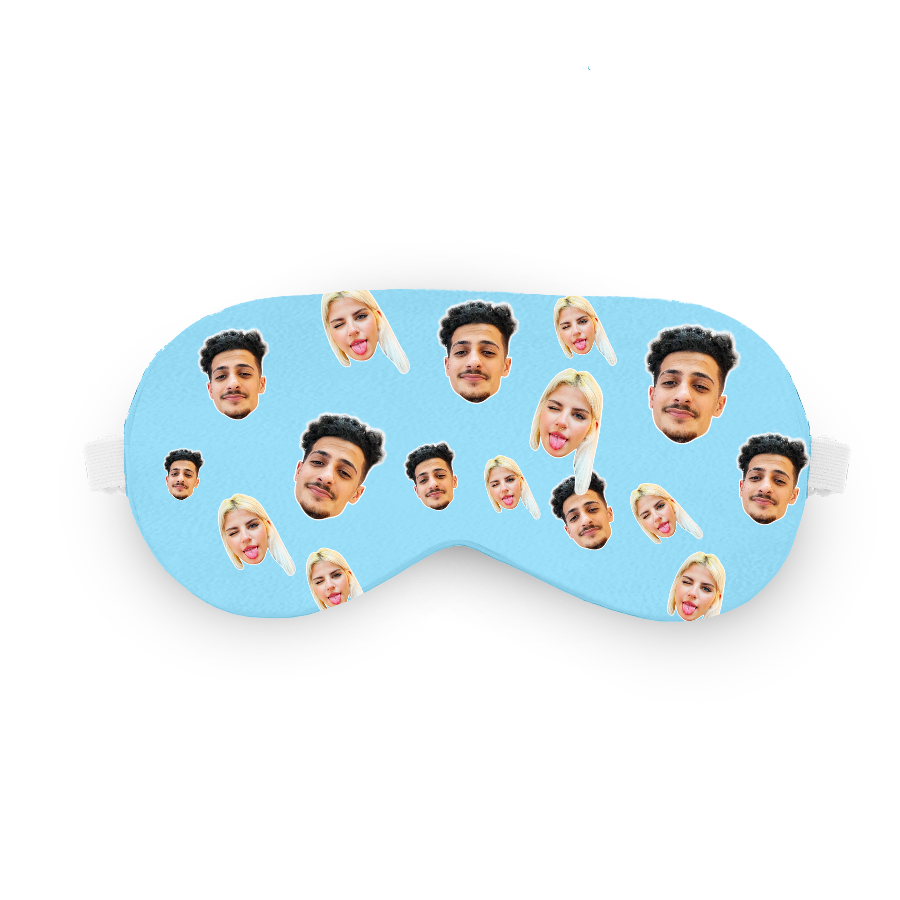 כיסוי עיניים עם תמונה אישית ופרצוף בעיצוב אישי - מתנה מצחיקה לשינה שוגיס