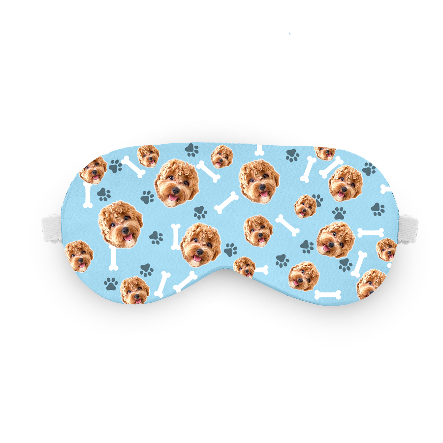 כיסוי עיניים עם תמונה של כלב בעיצוב אישי - מתנה לאוהבי חיות שוגיס