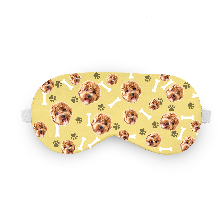 כיסוי עיניים עם תמונה של כלב בעיצוב אישי - מתנה לאוהבי חיות שוגיס